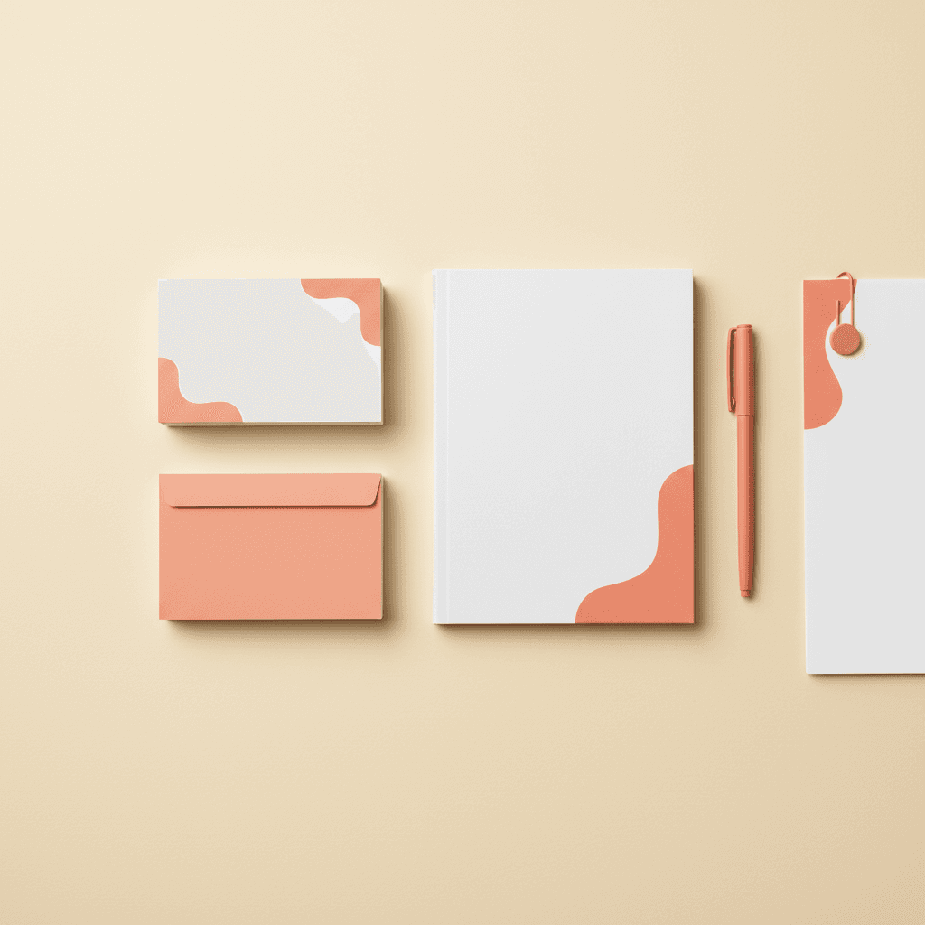 Brand stationery flat lay